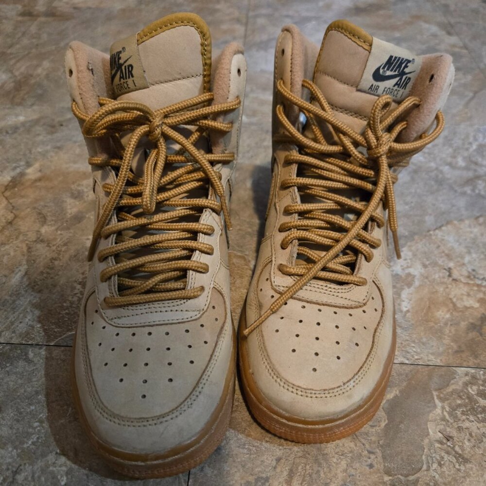 Nike Air Force 1 High Youth 4.5 - Flax Wheat
